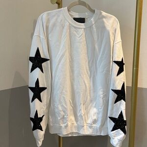LF Carmar White Crewneck with Black Sparkly Stars